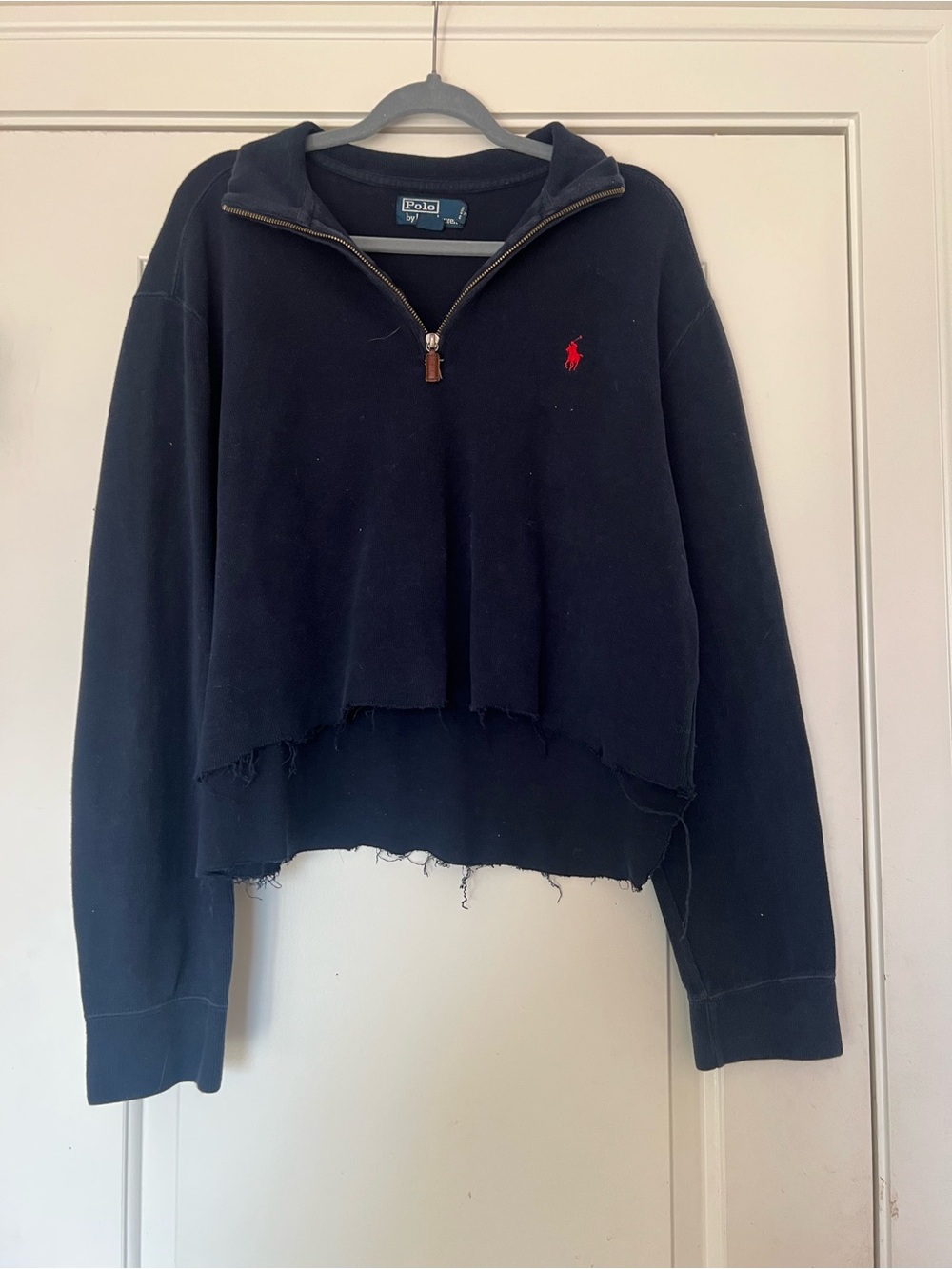 Polo by Ralph Lauren Black Half-Zip Sweater with Red Pony
